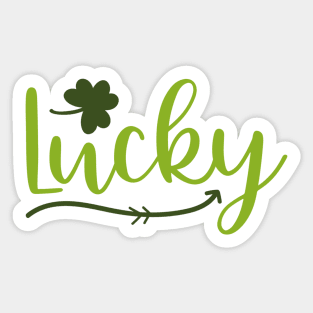 Lucky Irish Shamrock Typography Sticker